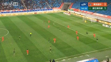 王钰栋扳平浙江队1分钟2球浙江队中超第3轮54分钟，米特里策助攻，禁区突破后，横
