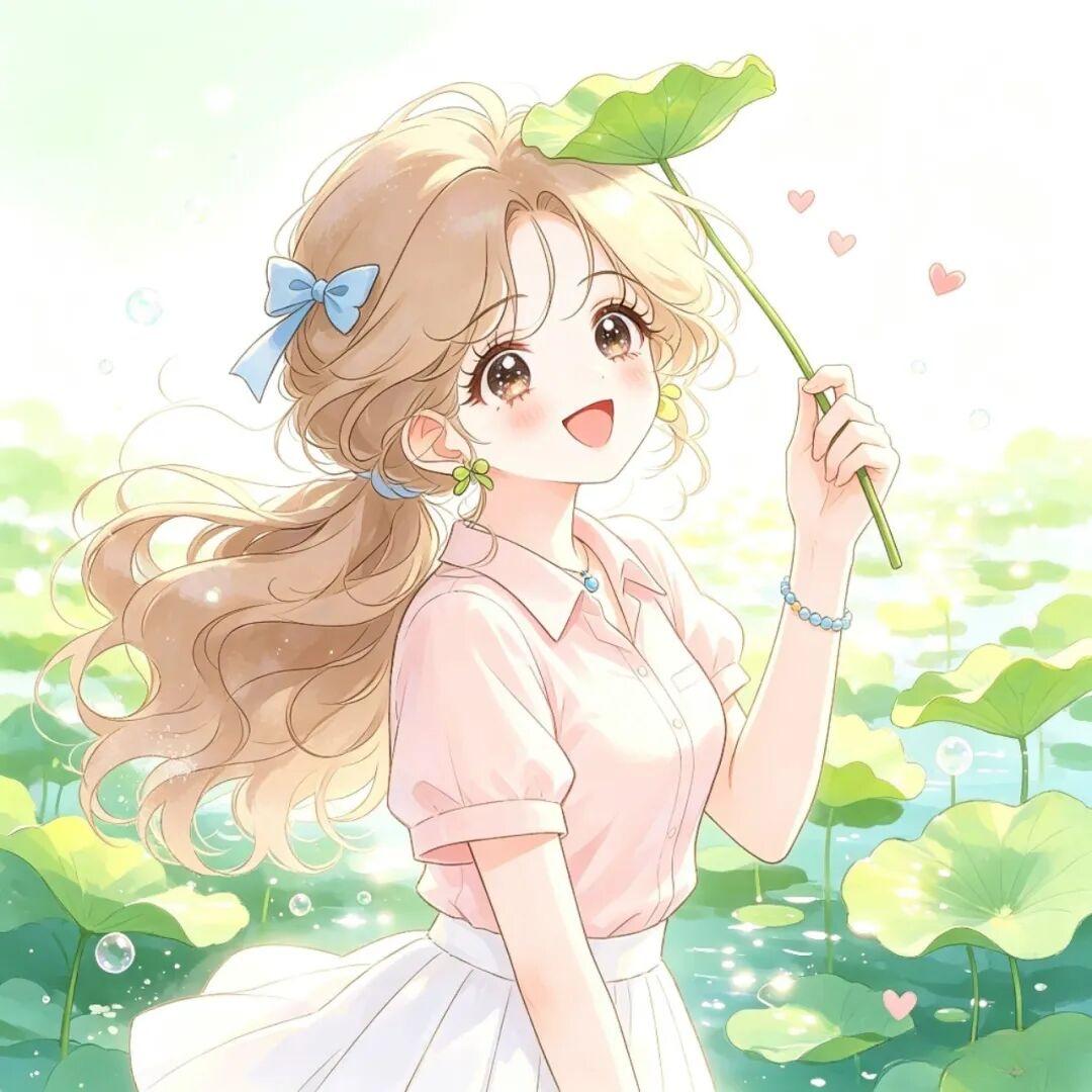 女生头像｜漫步荷塘，收集一整个夏天的软萌