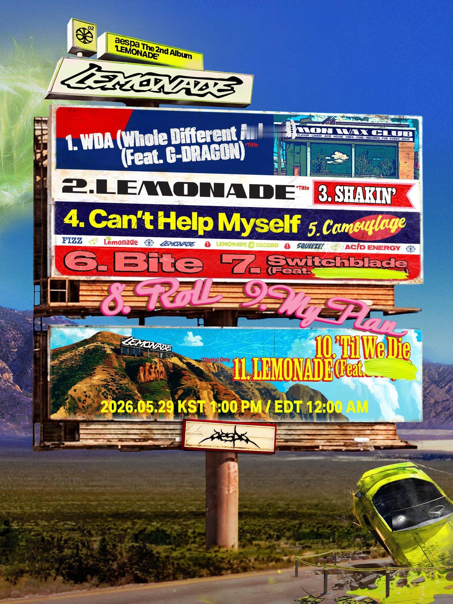aespa正规2辑 〖LEMONADE〗 歌单公开🍋‘WDA (Whole D