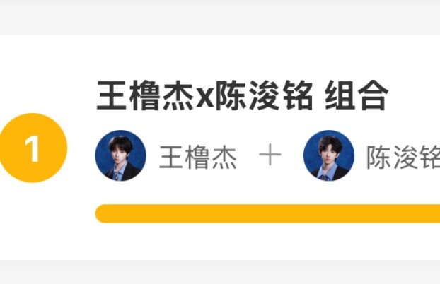 王橹杰陈浚铭排名第一王橹杰四永一  让你们不爽的事随手就做了好吗 没有平局 只有