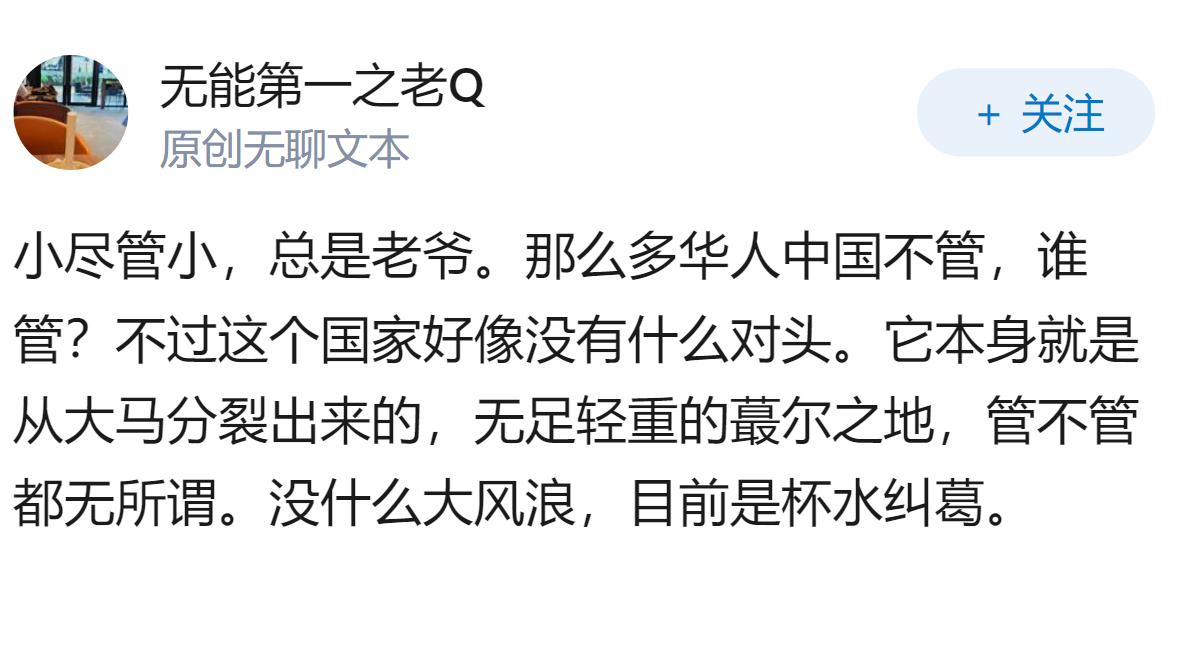为什么新加坡将来有危险不该去救它？