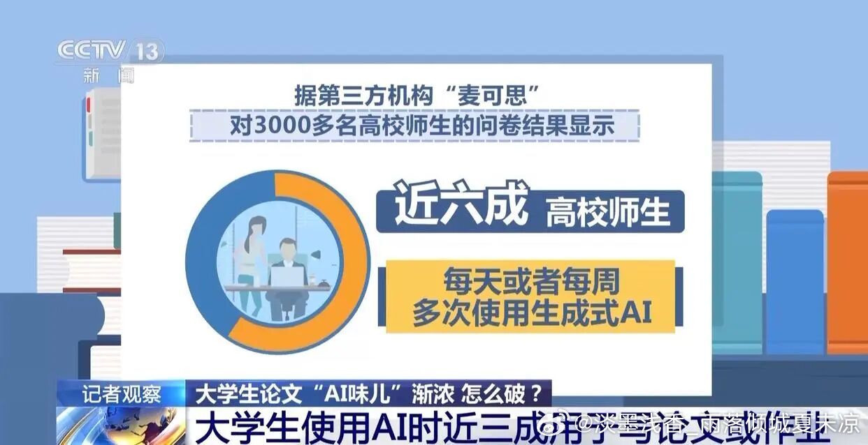 AI就这么背刺大学生据第三方机构对3000多名高校师生的调研，近六成师生每天或每