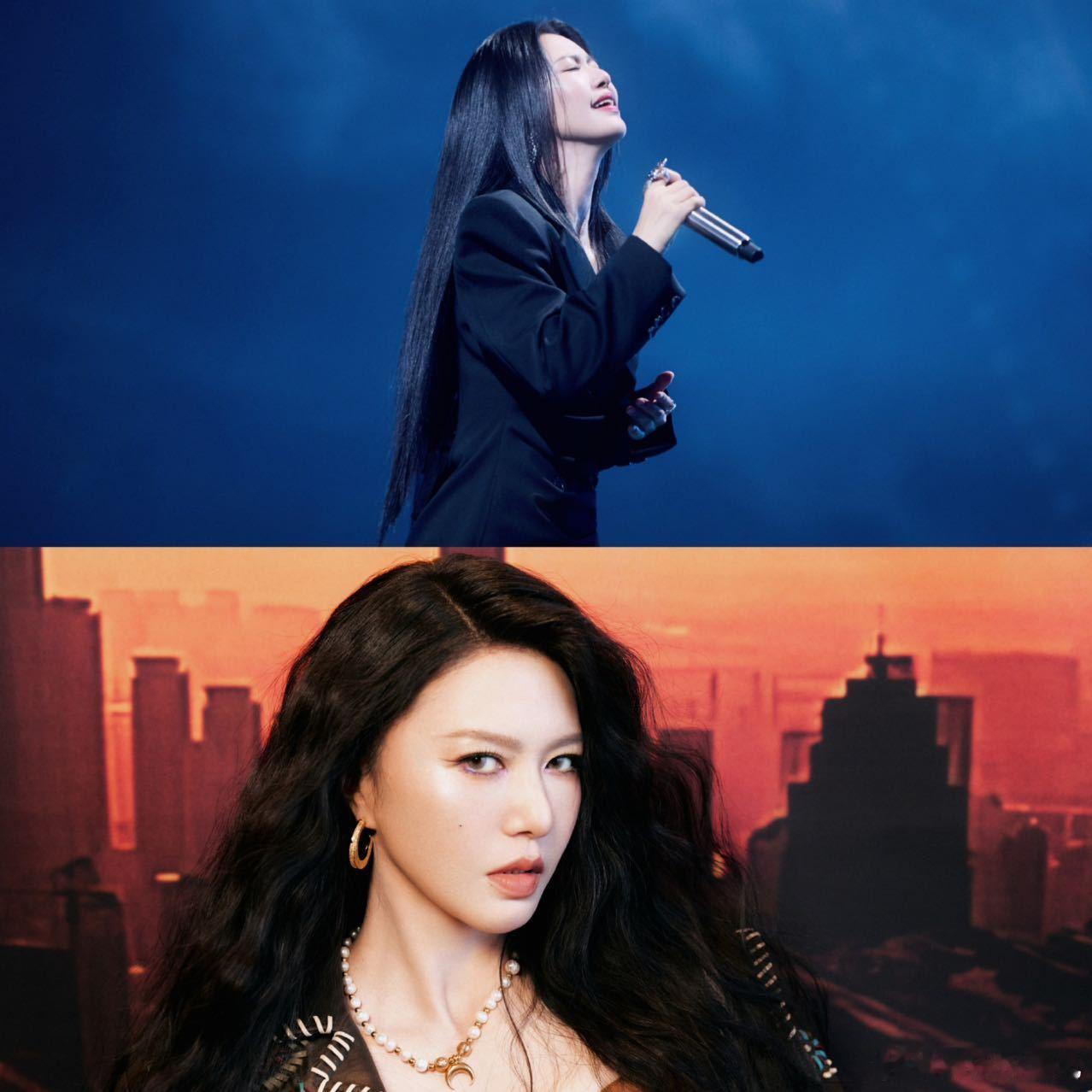 谭维维直发vs谭维混发 无论哪种发型，她都能穿出独特韵味。直发凸显面部轮廓的精致