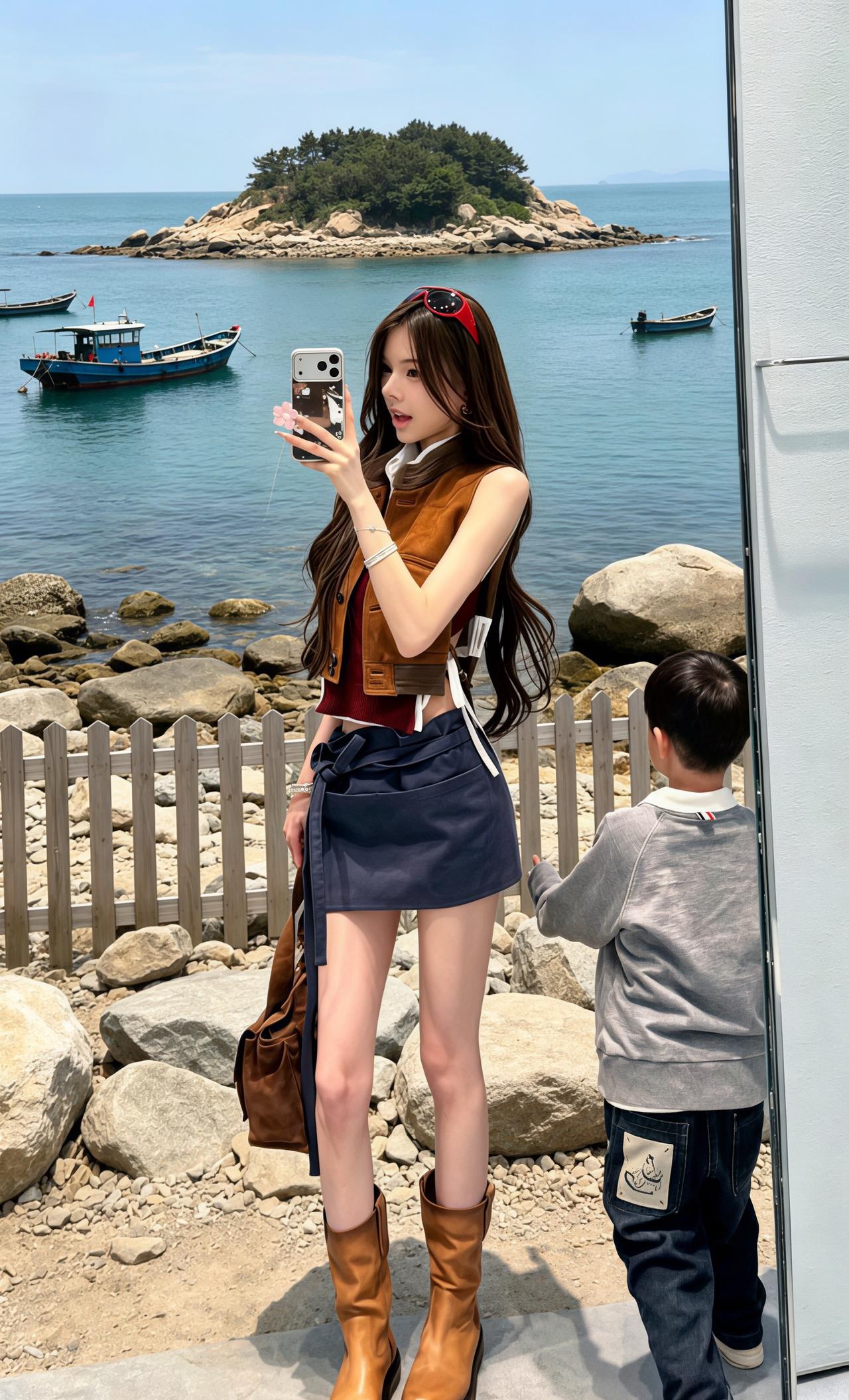 牛仔马甲半身裙套装 辣妹穿搭同款 度假辣妹穿搭单品推荐 五一出游穿搭