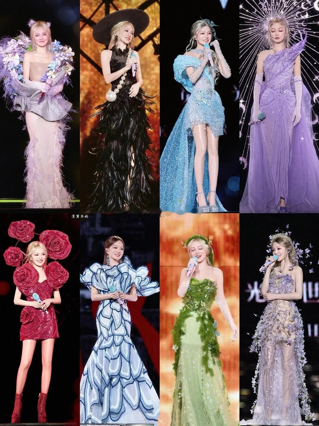 好喜欢看女歌手们的舞台战袍，造型又好看华丽又有新意~😍😍 