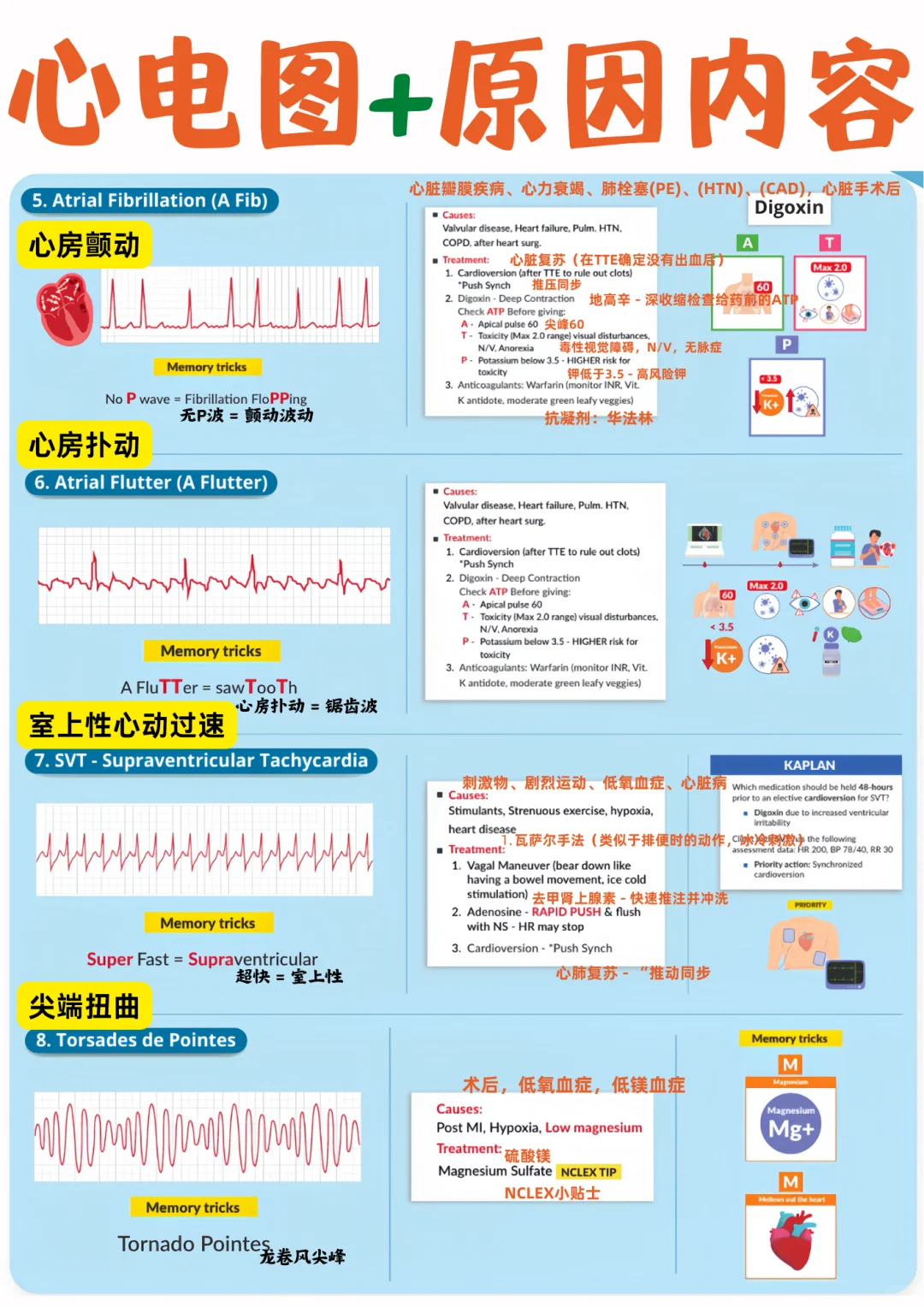 备考RN/心电图内容和原因！！学！！单词