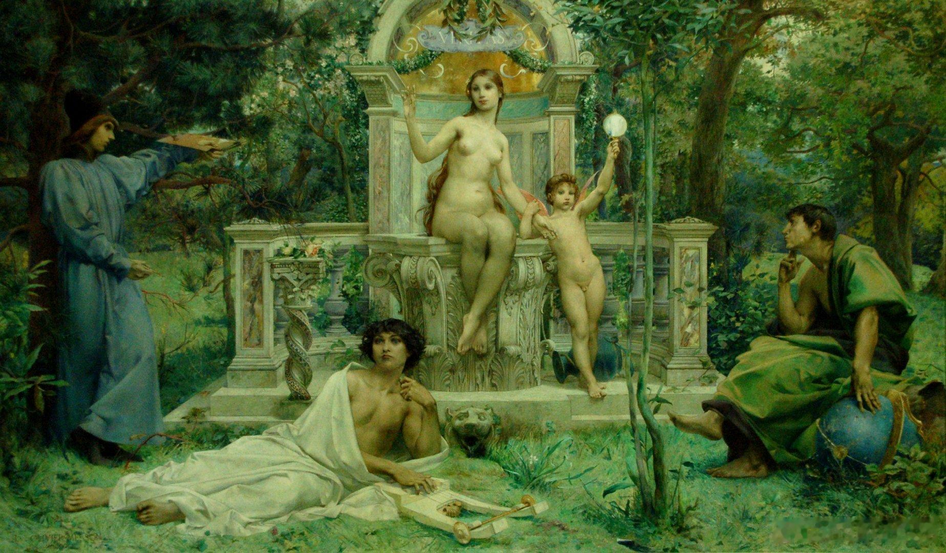 西洋历史文化鱼缸 法国学院派画家Luc-Olivier Merson (1846