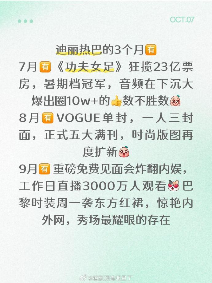 迪丽热巴三个月三连王炸迪丽热巴这三个月杀疯了 ​​​谁能扛得住迪丽热巴这三个月的