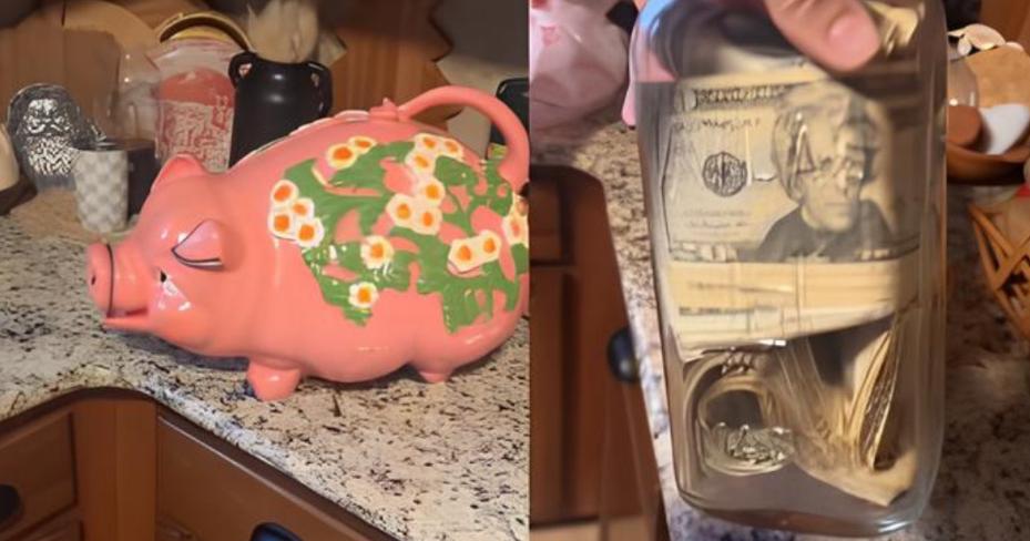 近日，美国一女子买下一个貌似十分普通的二手小猪存钱罐，没想到回家打开一看，她竟瞬