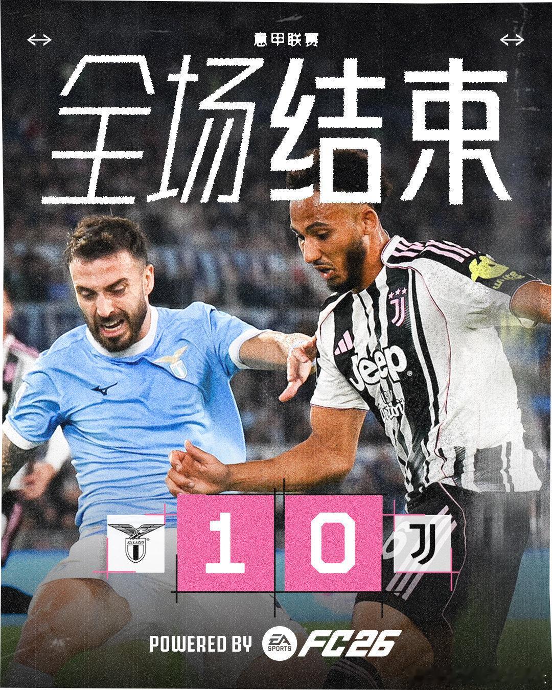 拉齐奥vs尤文图斯 全场比赛结束对手上半场远射破门球队客场0-1不敌拉齐奥意甲联
