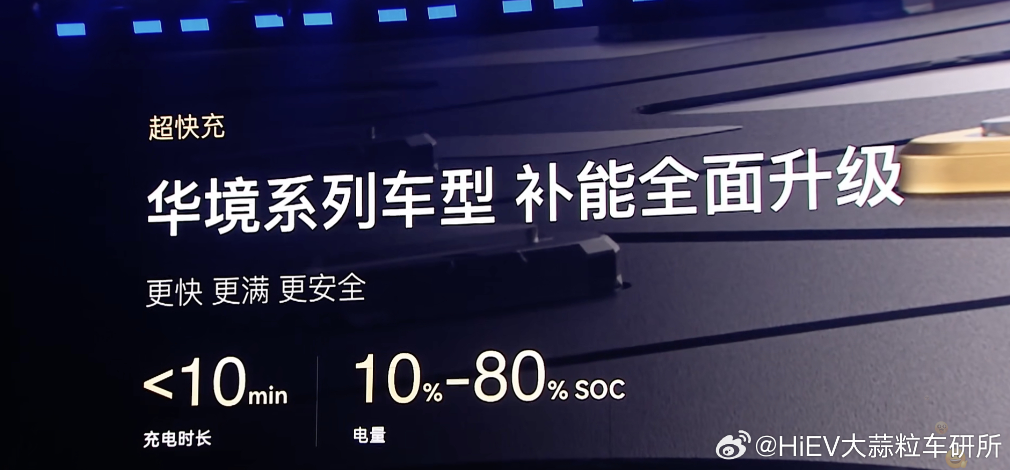 宁德时代在跟五菱华境开发下一代超快充电池，10 - 80%充电时间小于10分钟。