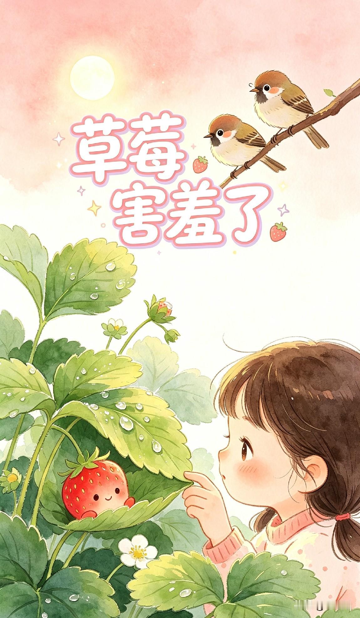 🌙✨🍓
水果系列儿童诗〈二〉
《草莓害羞了》

小草莓
一定是害羞了
你看它