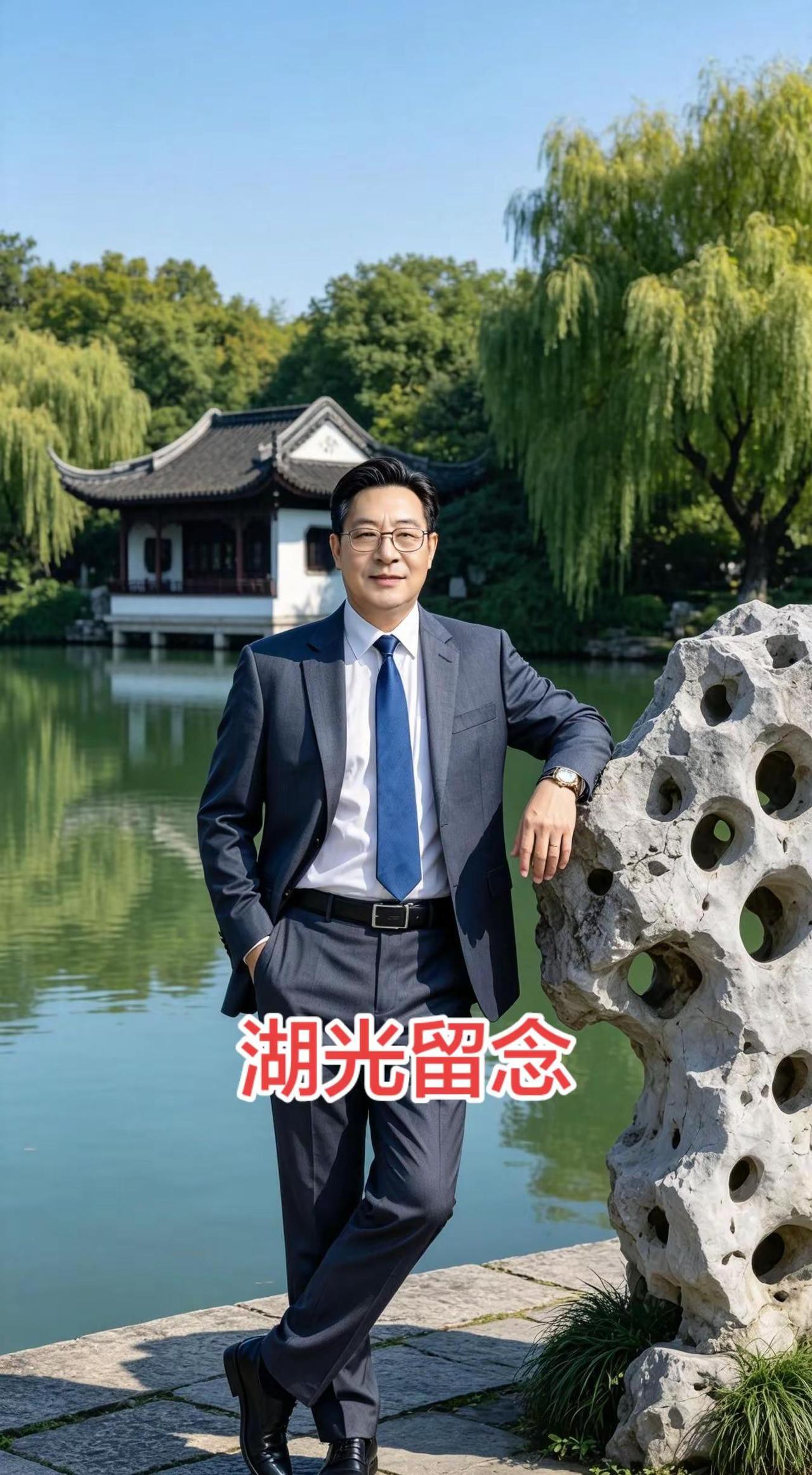 园林湖光。AI中式园林绅士 随变ai随便玩 ai领导风采 科技发展的意义