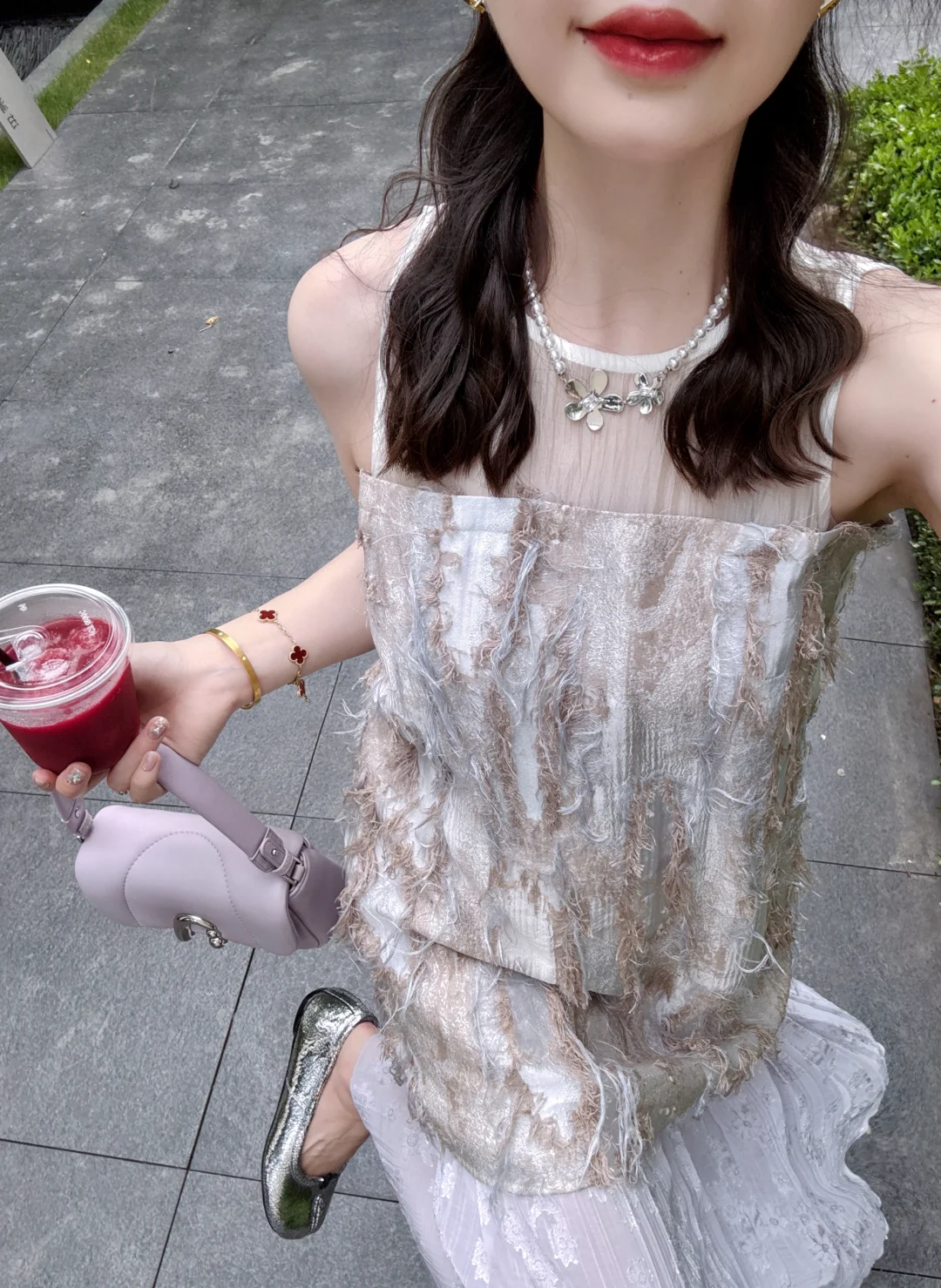 周末约会穿个仙女裙💜不上班真的会闪闪发光