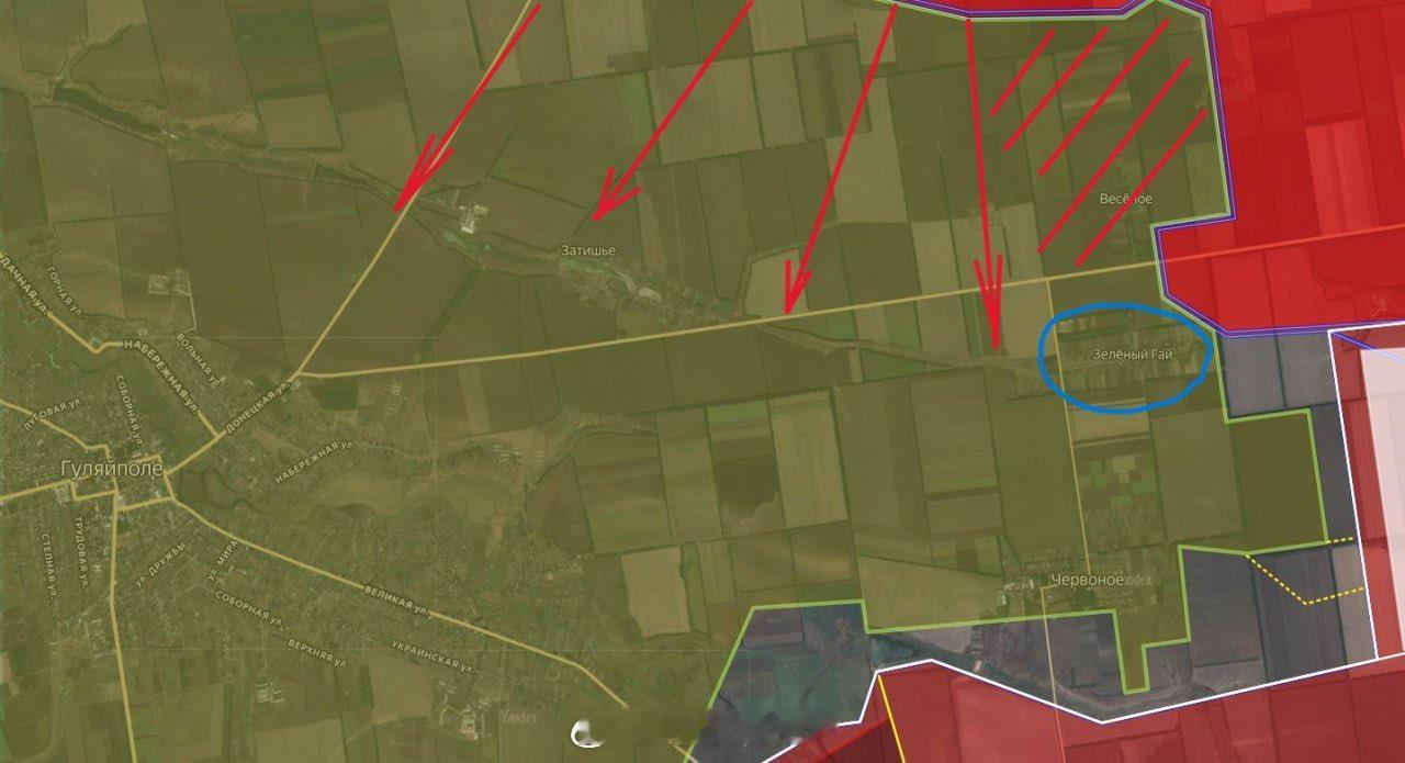 乌军部队又又被包围了这次在泽列尼盖，这儿的乌守军向古利亚伊波列方向突围的希望已经