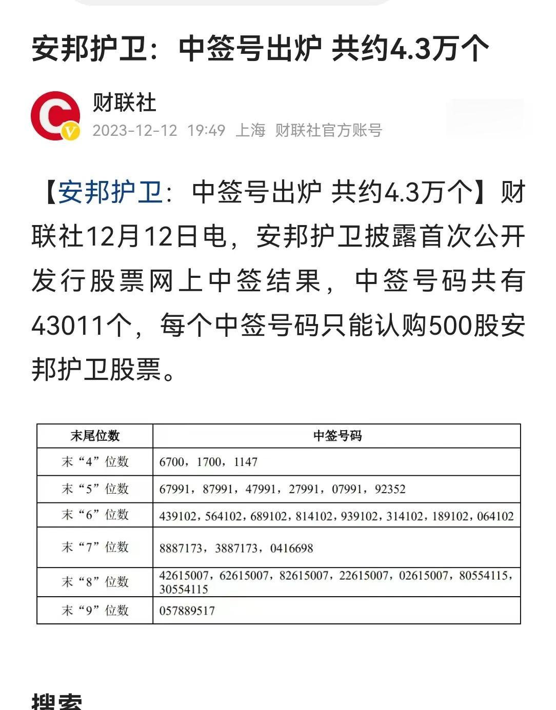 1  安邦护卫上市了，所有投资者都不明白为何这样的公司也能上市？一个在浙江省的区