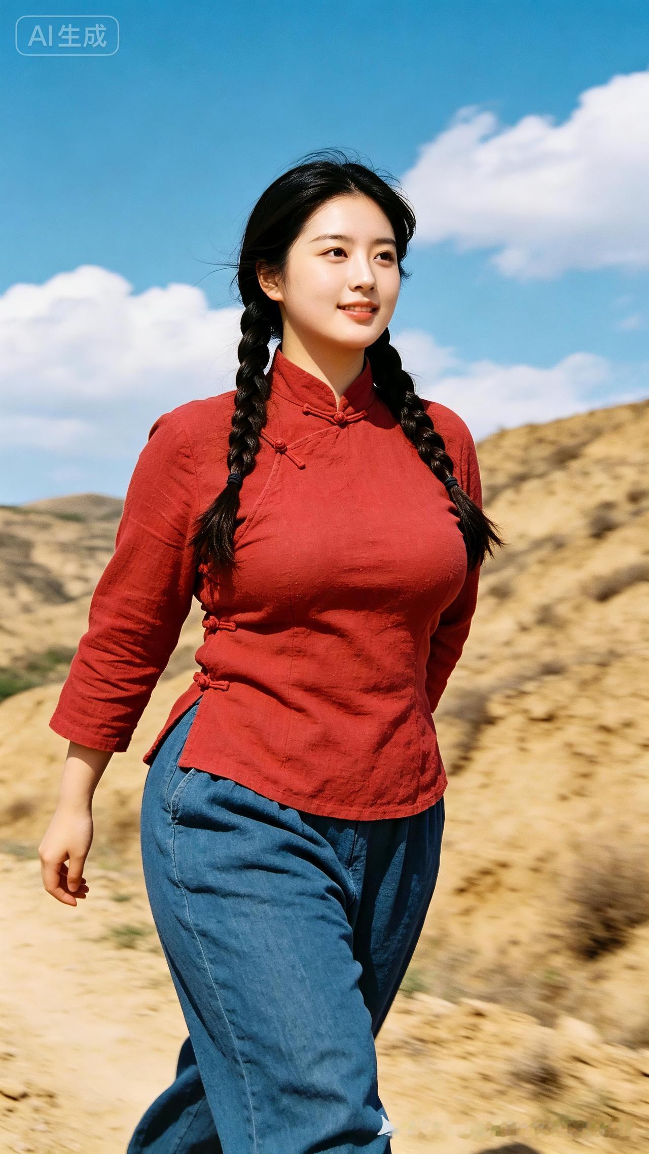 🌿👗 在蓝天白云下，感受自然的美好。