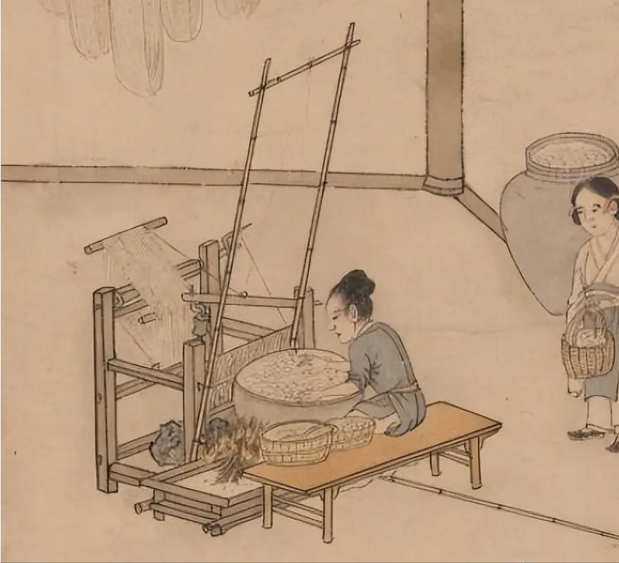 在现代纺纱织布机器出现前，古人如何纺纱织布制作衣物？
在现代纺纱织布机器普及之前