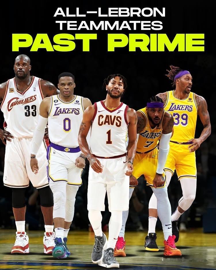 詹姆斯NBA美媒评选詹姆斯队友“过巅峰最佳阵容”出炉🔥名单由罗斯、威少、安东尼