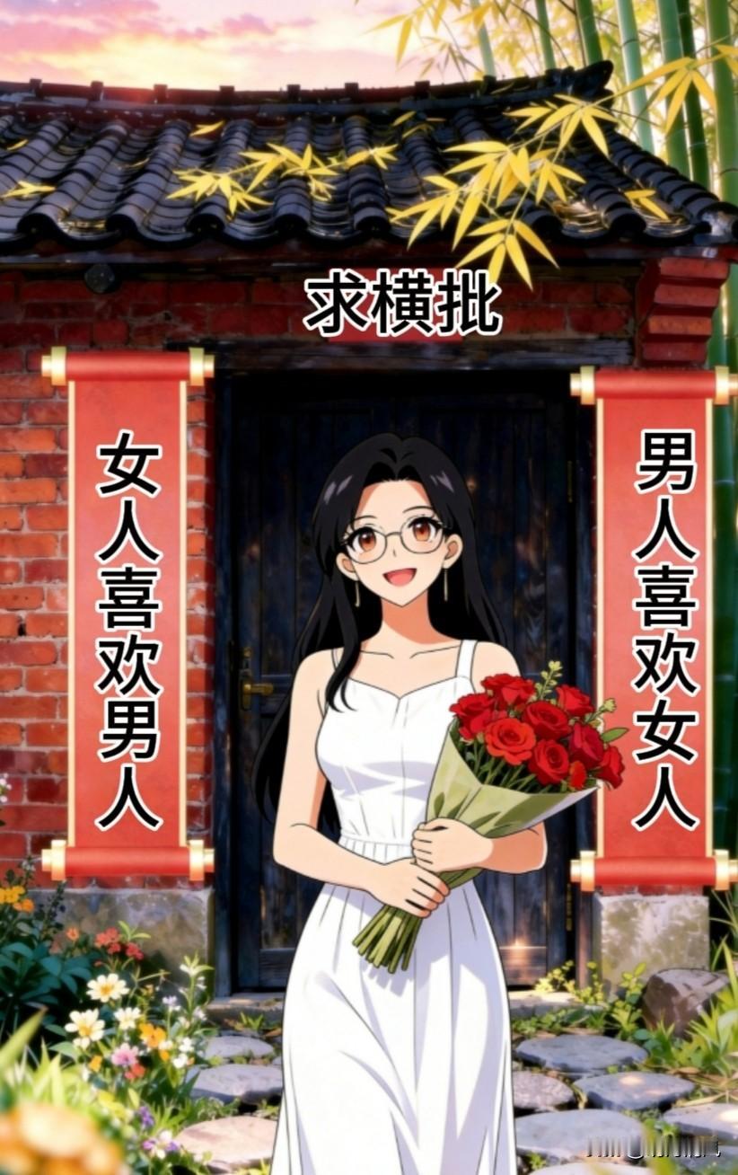 缺一个惊艳横批，高手请
上联:男人喜欢女人
下联:女人喜欢男人
横批:——？
友