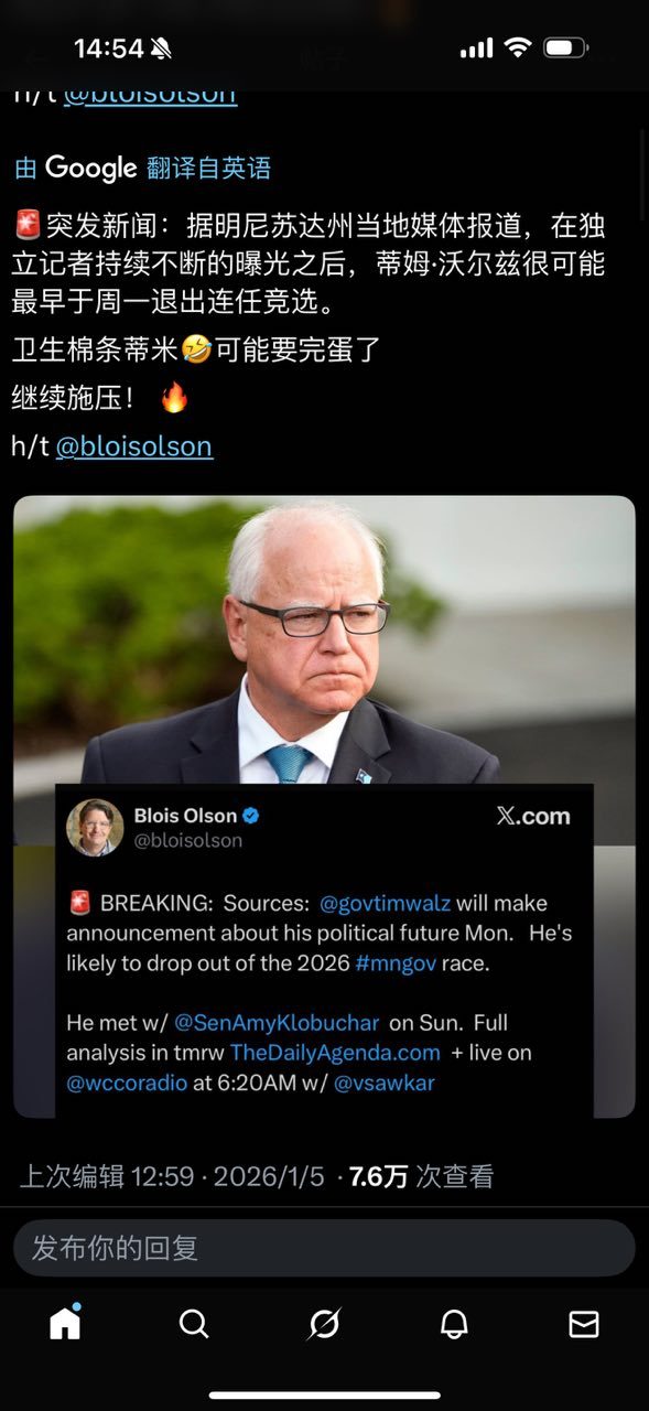 重要的是要记住，他们只会换个人来推行同样的政策。只不过这个人不会叫蒂姆·沃尔兹了