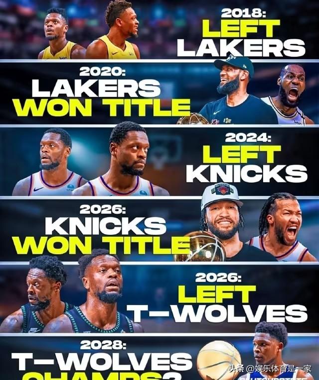 离队就夺冠？兰德尔“送冠定律”太玄学！森林狼球迷已开始倒计时

NBA最玄学的事