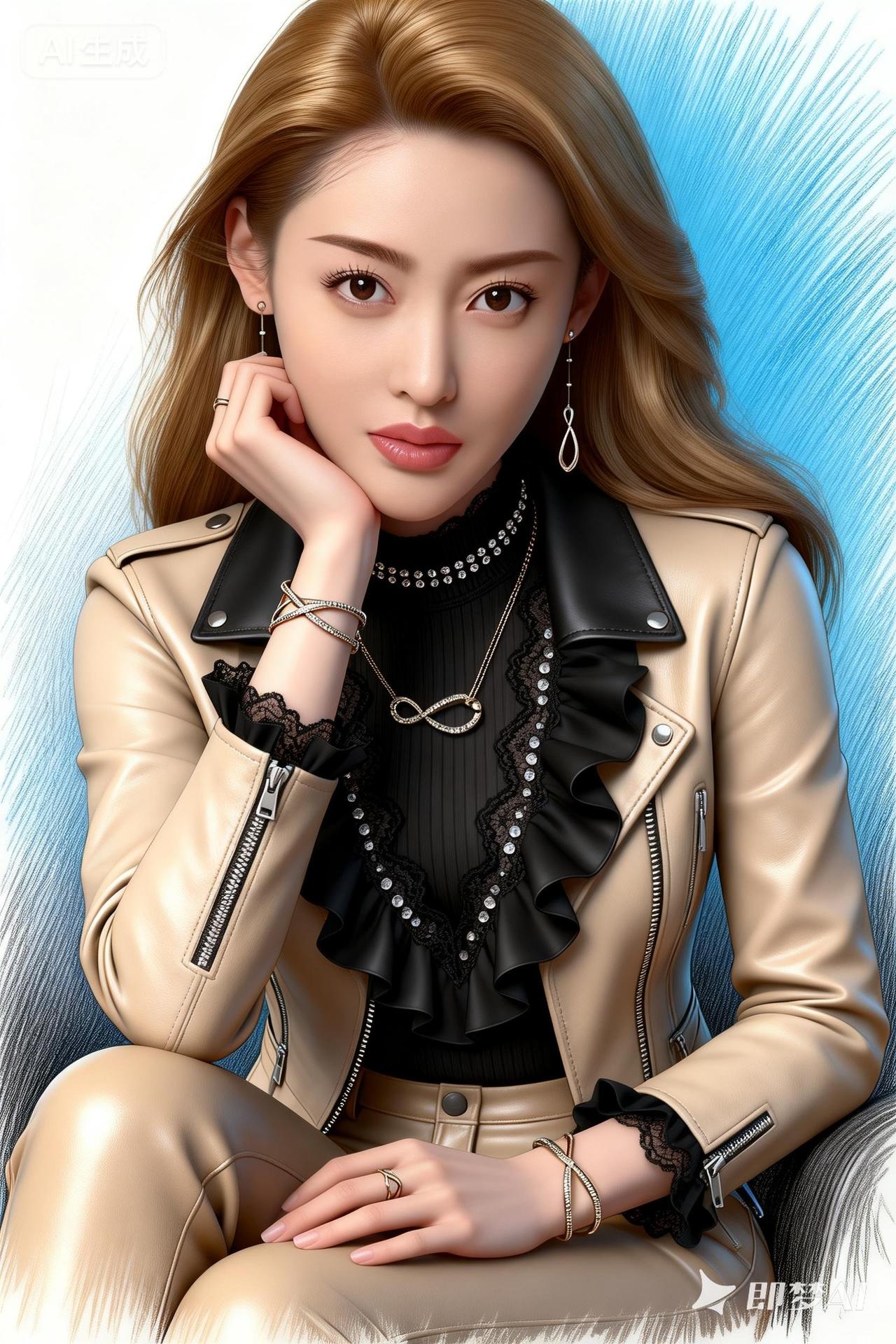 时尚甜酷女孩，复古皮衣穿搭，尽显个性魅力！💁‍♀️✨