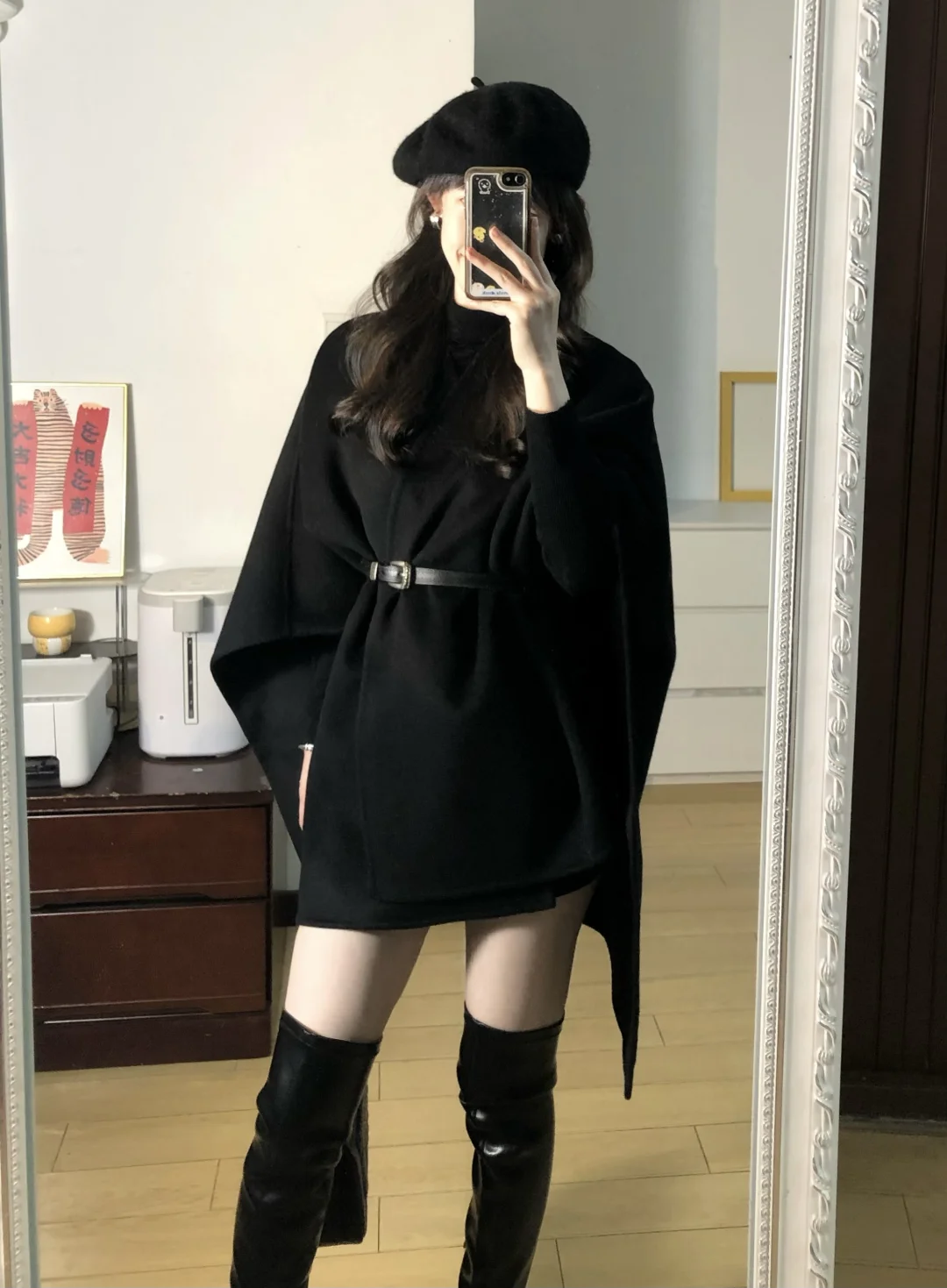 冬天还得是all black！
