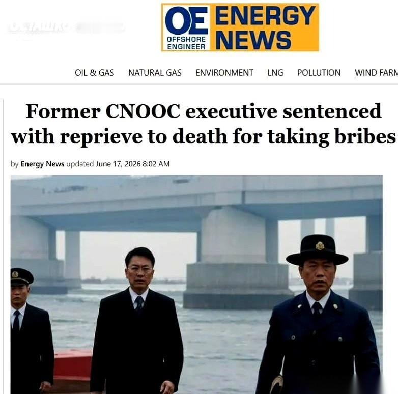 连俄罗斯媒体都亲自下场说了句实话：中俄反腐，判罚的尺度差得不是一点半点。
中海油