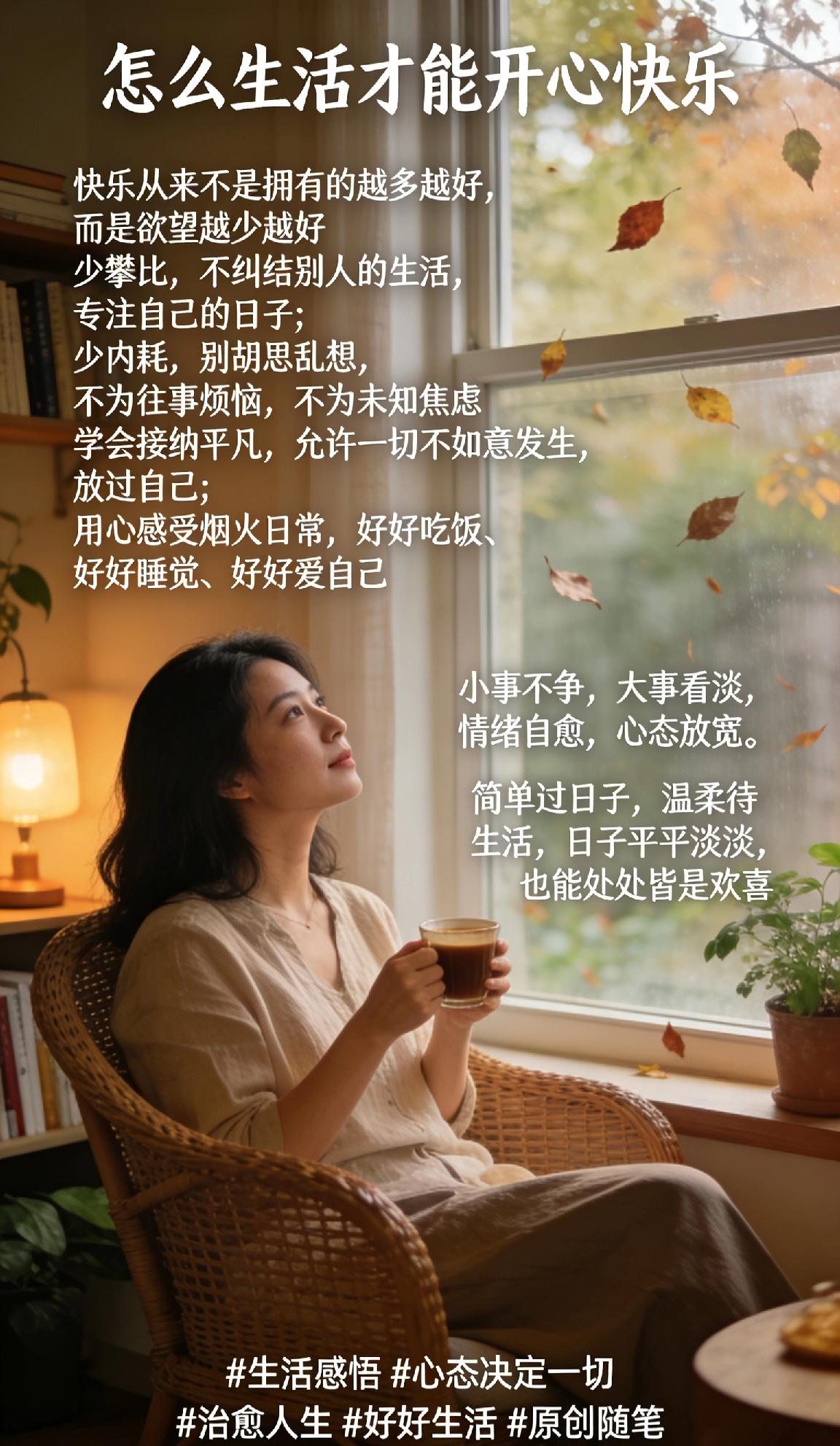 其实想要活得开心，真的没有那么难。
 
快乐从来不是拥有的越多越好，而是欲望越少