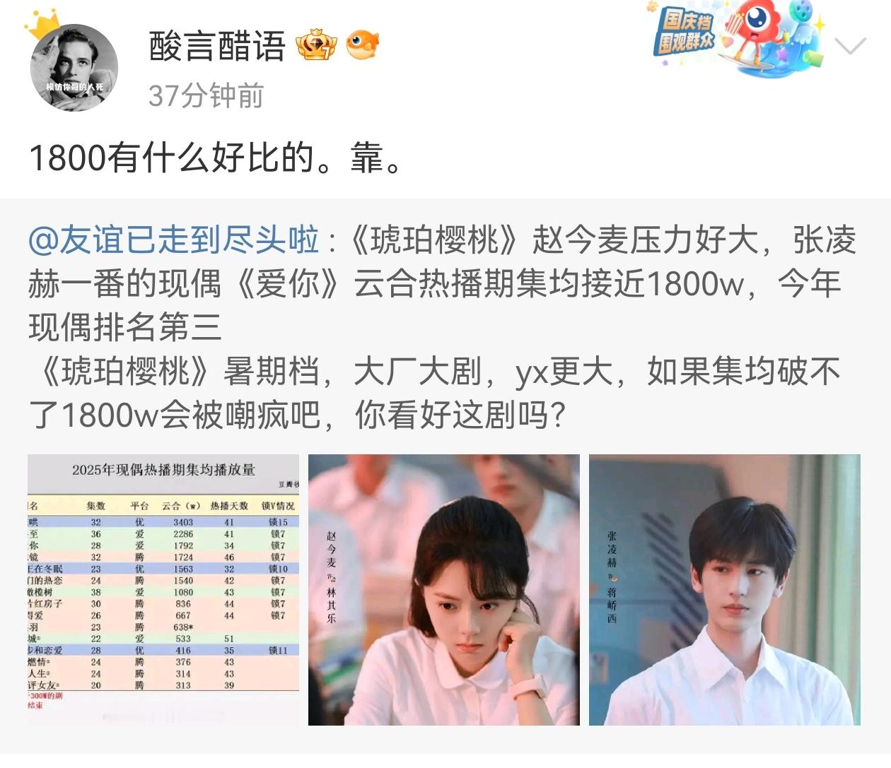 要不咋说零和升级小扛剧生压番王楚然呢，桃的现偶播这样就是不容易啊→_→ ​​​