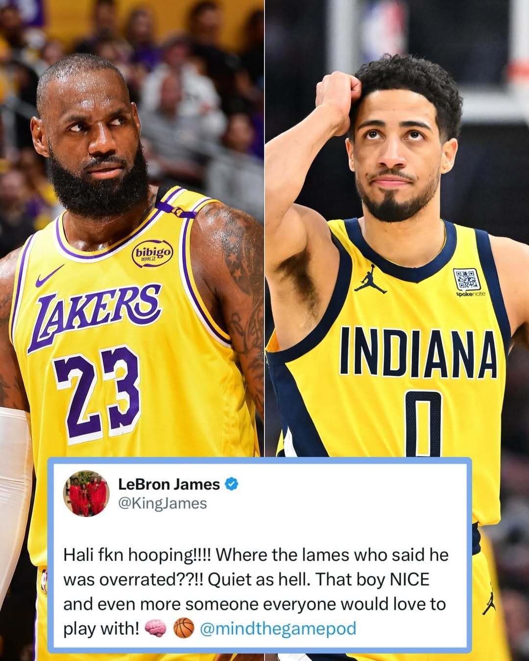 詹姆斯给哈利伯顿打抱不平nba ​​​