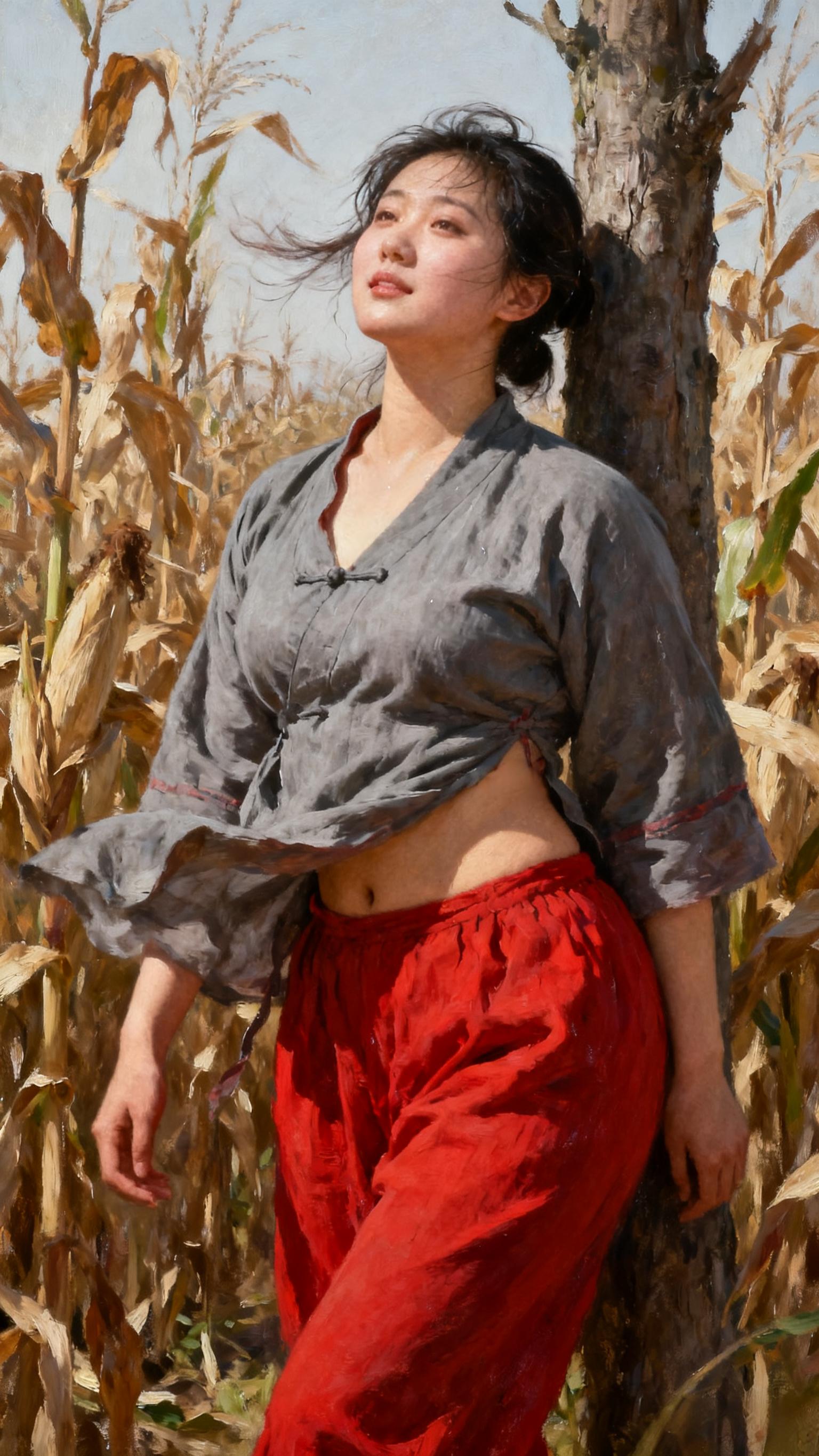 油画 复古穿搭 乡土气息