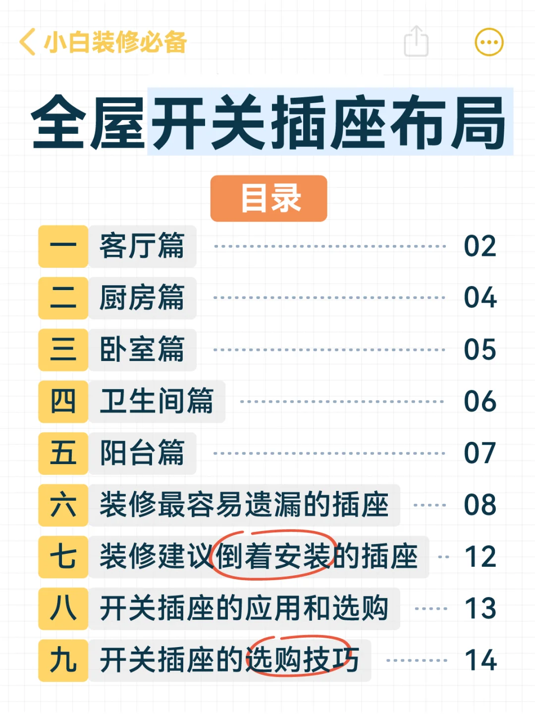 一篇拿捏全屋开关插座布局‼省去大笔设计费