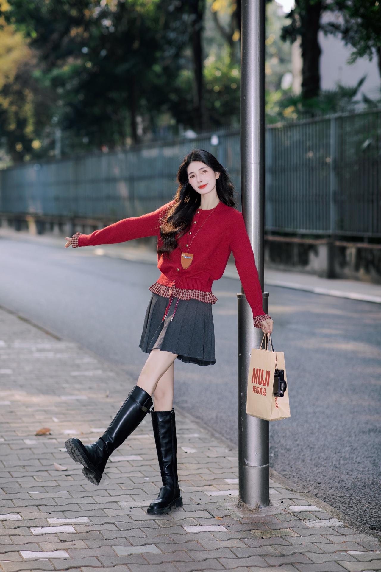 毛衣穿搭 圣诞节穿搭 显瘦穿搭 新年穿搭 显腿长穿搭