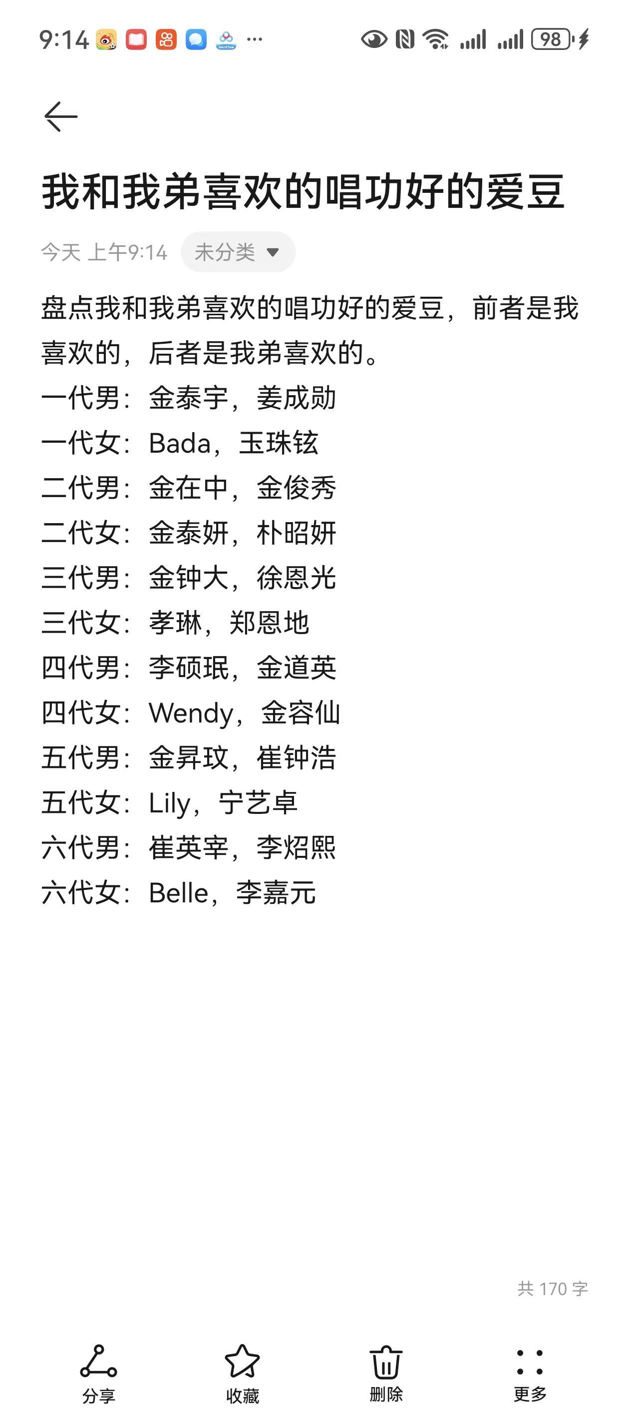 我和我弟喜欢的唱功好的爱豆。你们看看我俩谁更有品呢？kpop 韩娱 爱豆 追星