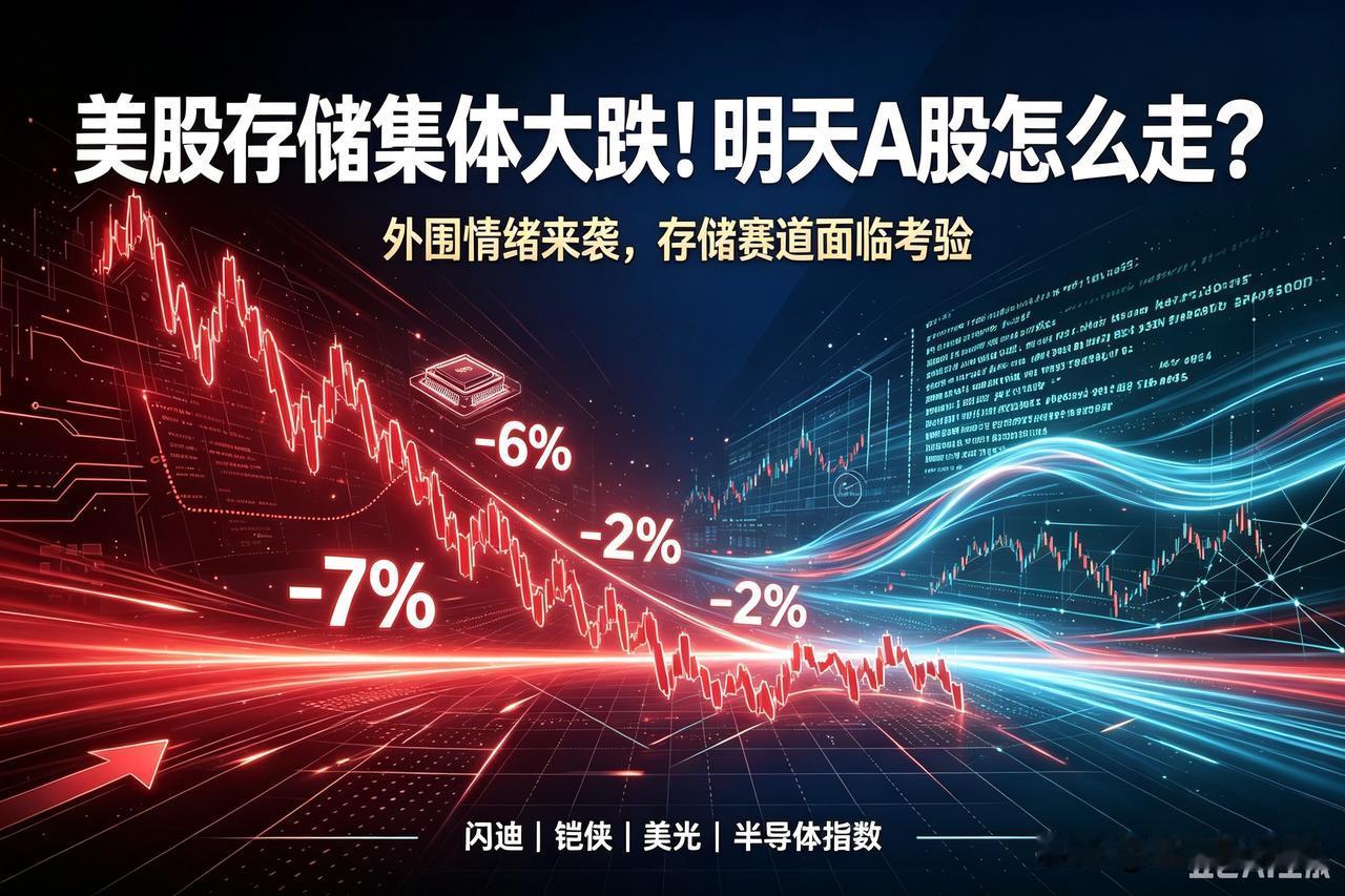 隔夜美股存储板块集体走弱！明天A股存储会跟跌吗？
 
美股开盘存储赛道全线承压，