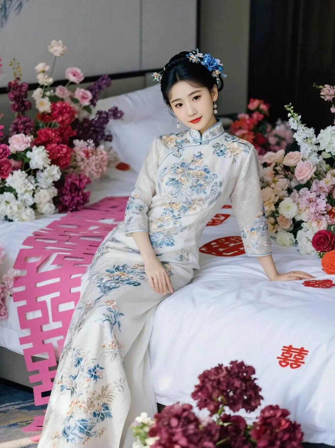 AI中式花卉写真 随变ai随便玩