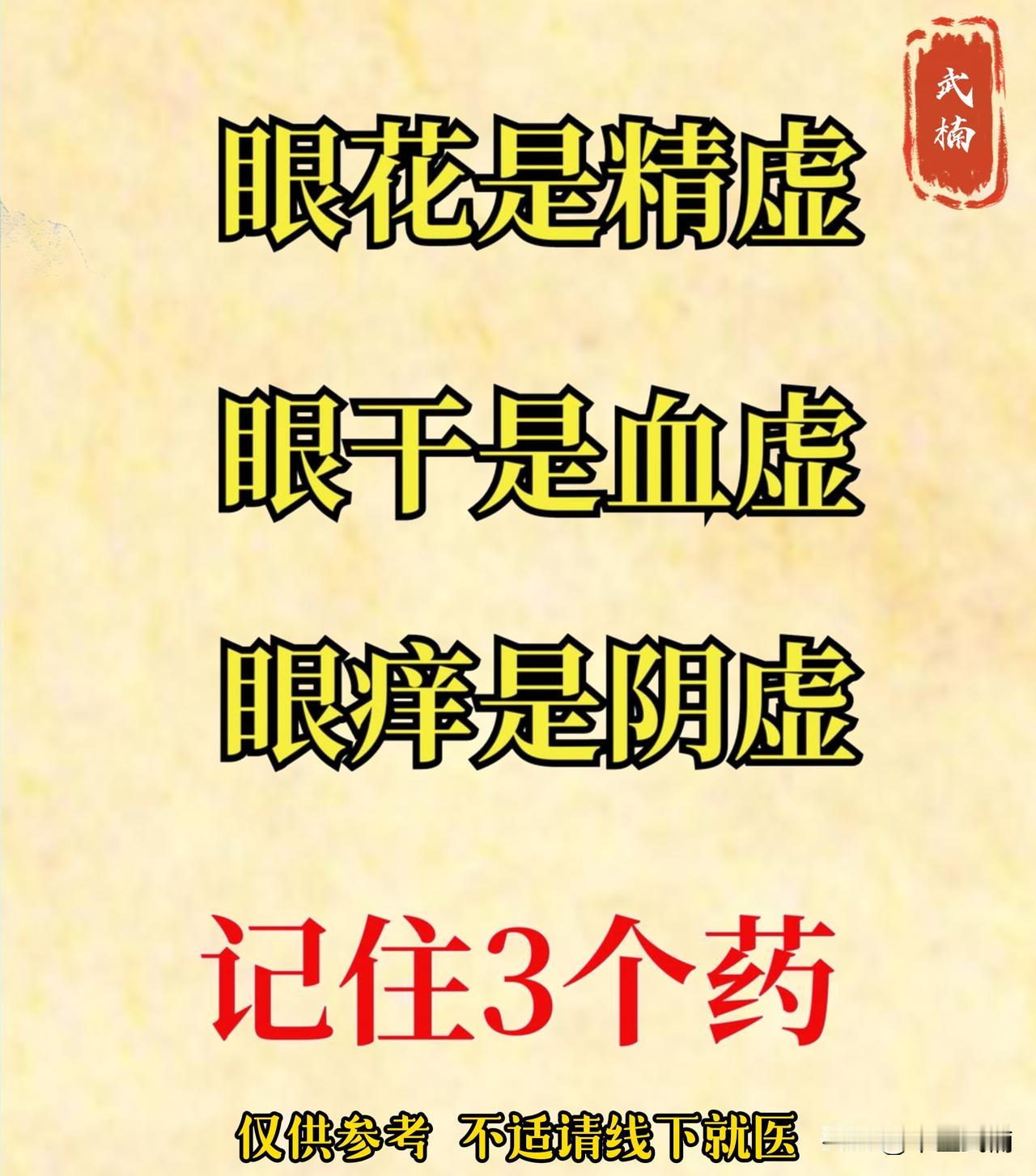 眼花是精虚，眼干是血虚，眼痒是阳虚，就记住这三个药！#健康##中医##中成药#