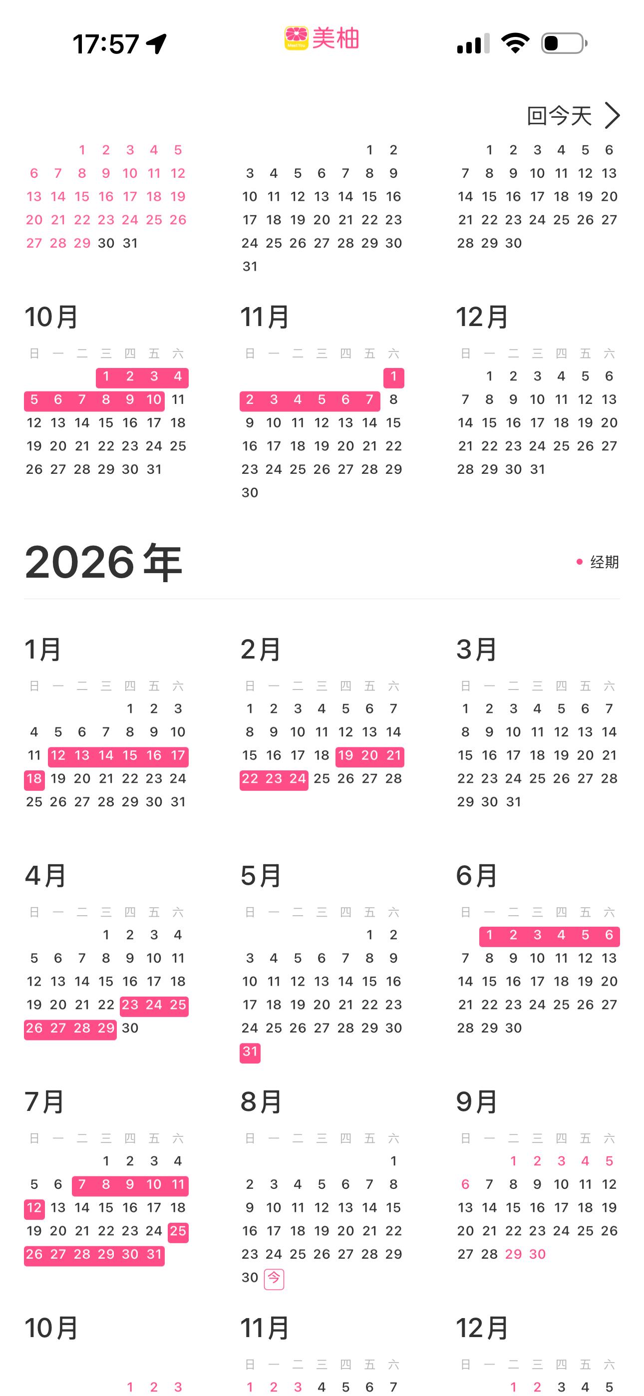 我这一年来的姨妈记录[淡淡的][淡淡的]怎么看怎么不正常可以说毫无规律可言[淡淡