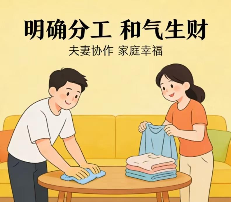 两口子要想把日子过好，少吵架少闹矛盾，最好的办法是明确分工，各人做各人的事，目标