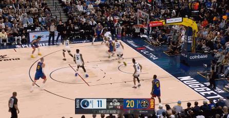 森林狼打得太被动了..... 掘金首节外线一改G1前貌，连续三个3+1，进攻端基