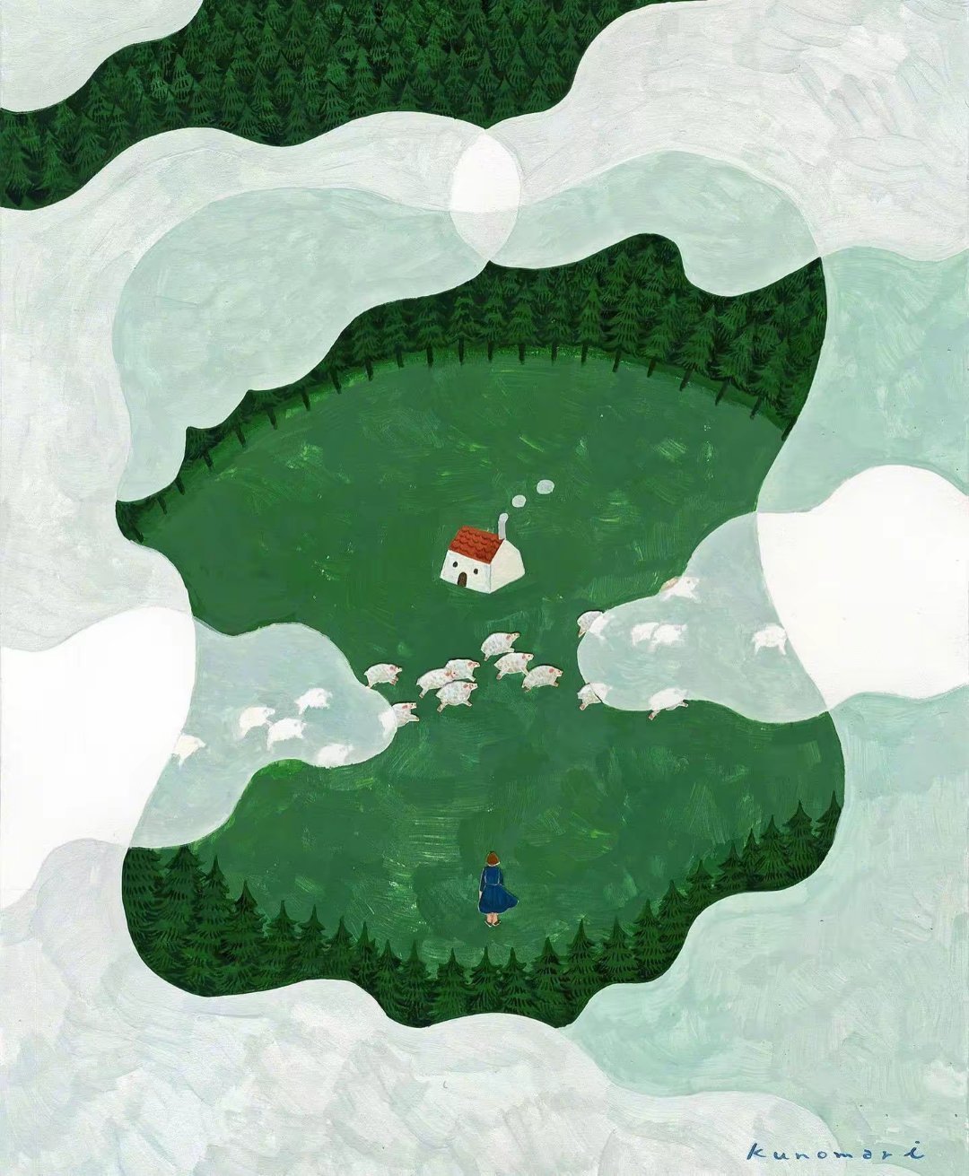 日本插画师くのまり( Kunomari) 清新疗愈配色的插画作品遇见艺术遇见美好