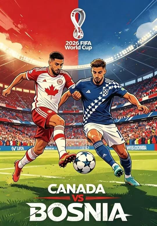 2026美加墨世界杯 

B组第一轮，东道主加拿大迎战哲科领衔的波黑队

时间：