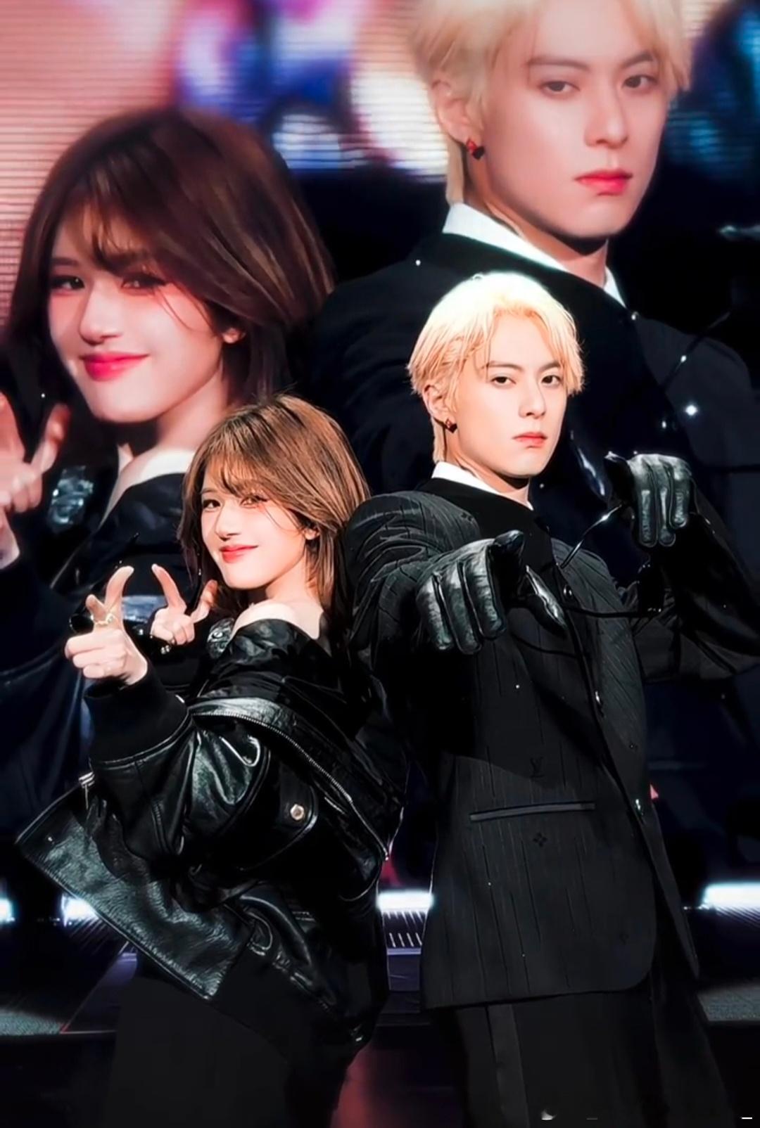 王鹤棣演唱会两位都是不需要p图的颜值，男帅女美，火力全开 