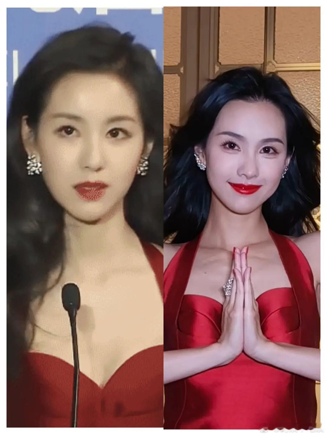 陈都灵一模一样的妆造，而状态和颜值早已不再，粉丝忆往昔就算了，艺人和团队也忆往昔