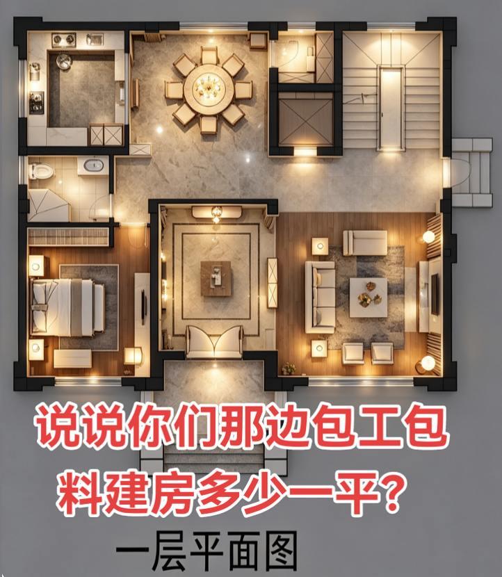 说说你们那边建房包工包料多少一平？？农村自建房 农村自建别墅 农村 别墅设计