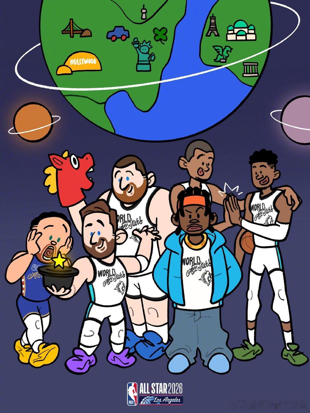 全明星正赛明日正式开打⭐️由一支世界队和两支美国队组成的全明星阵容将在明天为全球