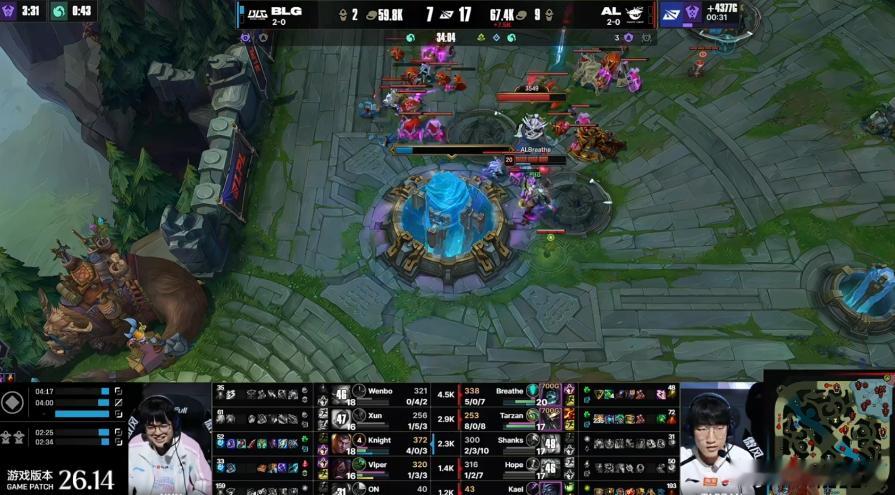 AL 1-1 BLG恭喜AL成功扳回一局！虽然Viper选出了奇招阿卡丽下路但面