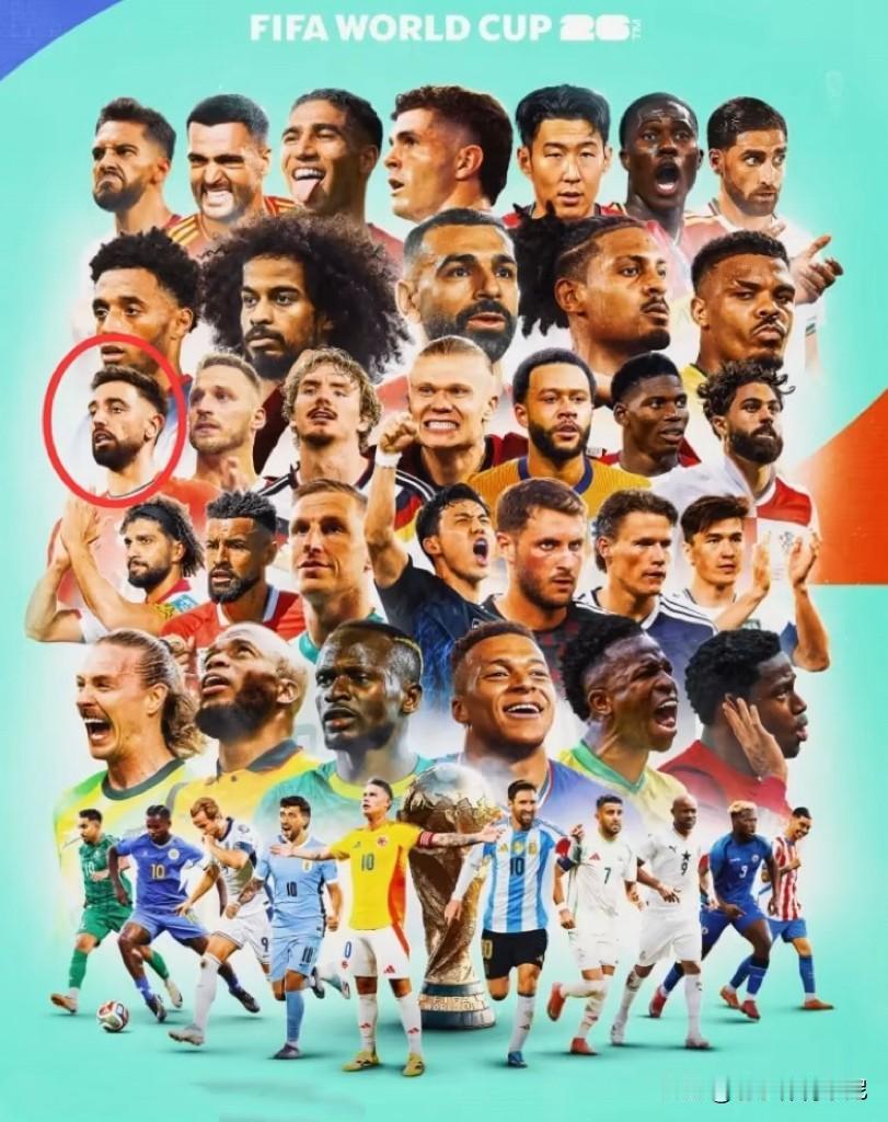 42个国家，一个梦想！
FIFA发布42队直通2026美加墨世界杯海报，各国核心